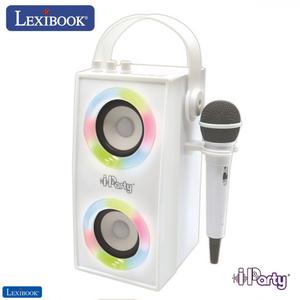 btp180z-trendy-bluetoothr-portable-speaker-microphone-and-lighting-effects-lexibook-ipartyr-white-yellow-red-green-19-81x15-01x27-79-cm