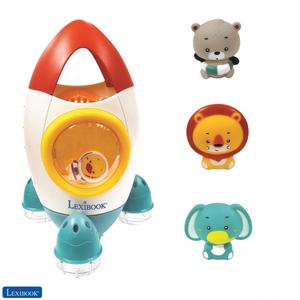 itbspc-rocket-bath-toy-set-with-3-soft-animals-lexibook-white-yellow-one-size