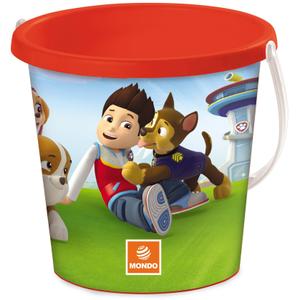 a1700821-beach-games-empty-bucket-mondo-spa-pawpatrol-green-red-blue-white-17-cm