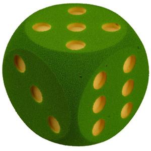 g40600-07-foam-dice-volley-green-16x16x16-cm